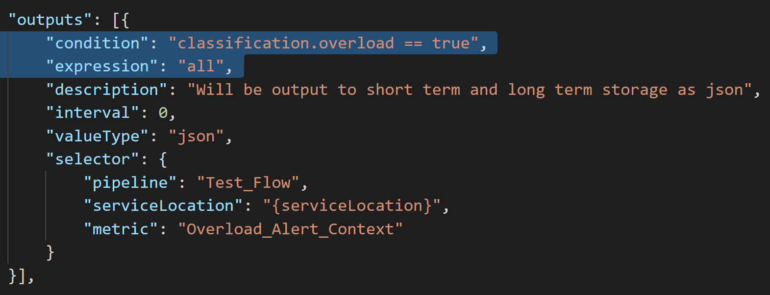 Rule engine output example