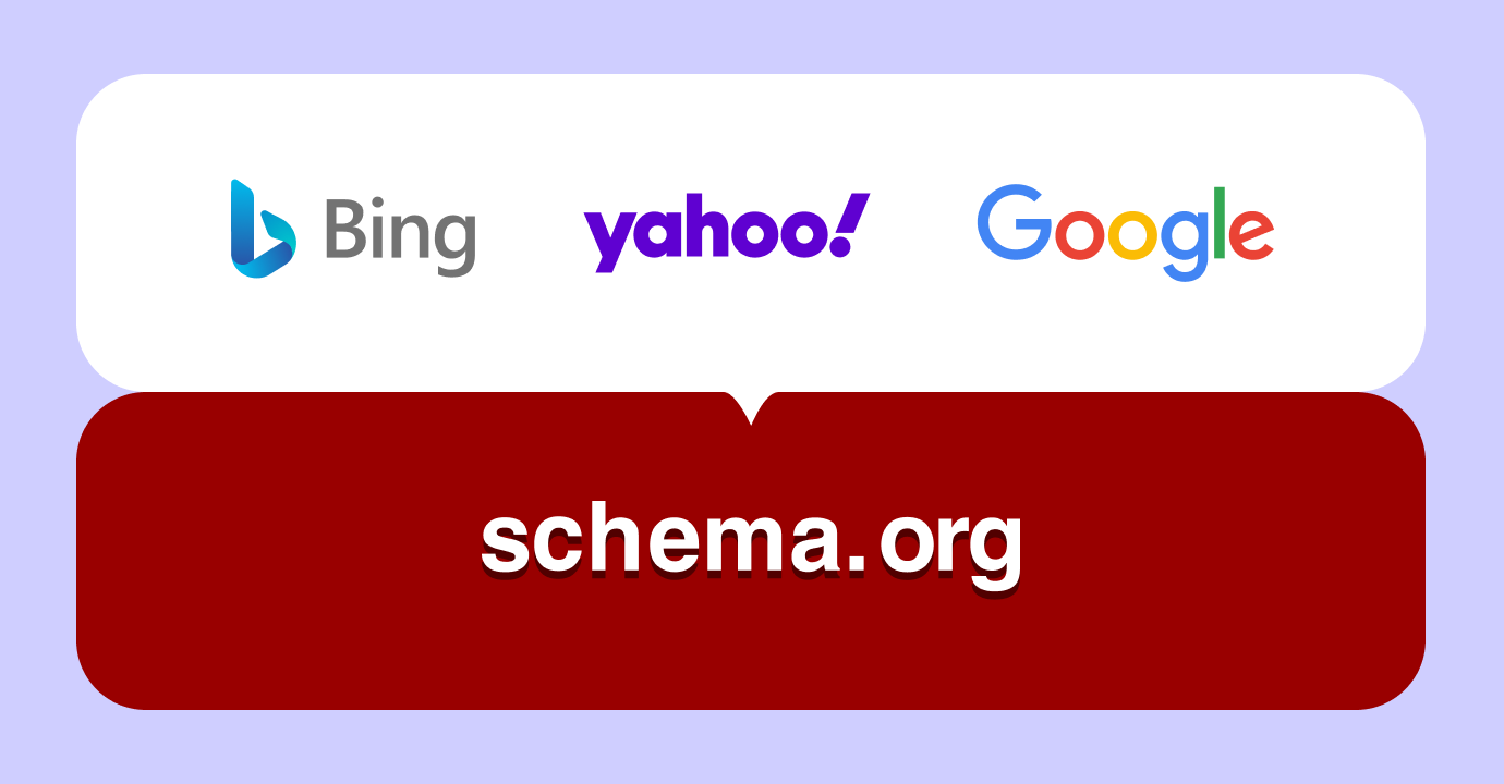 Illustrasjon som viser at Google. Yahoo og Bing gikk sammen om å starte schema.org