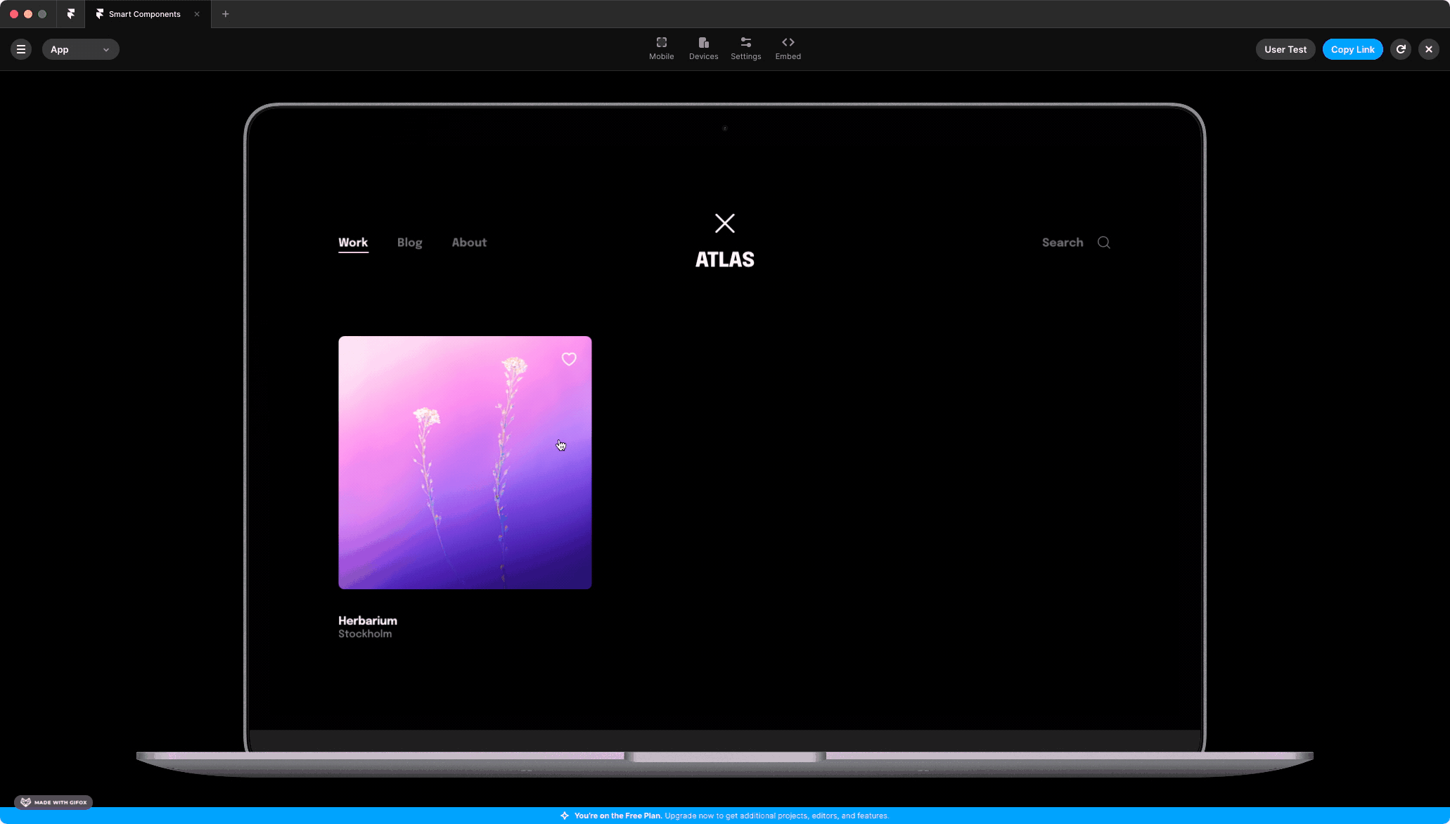 GIF av Framer tool