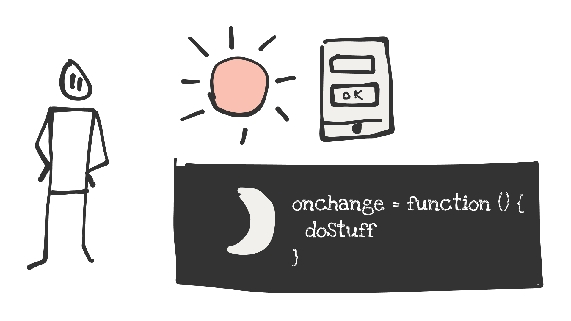 A person (me) with a sun and a mobile app + a moon and some code.