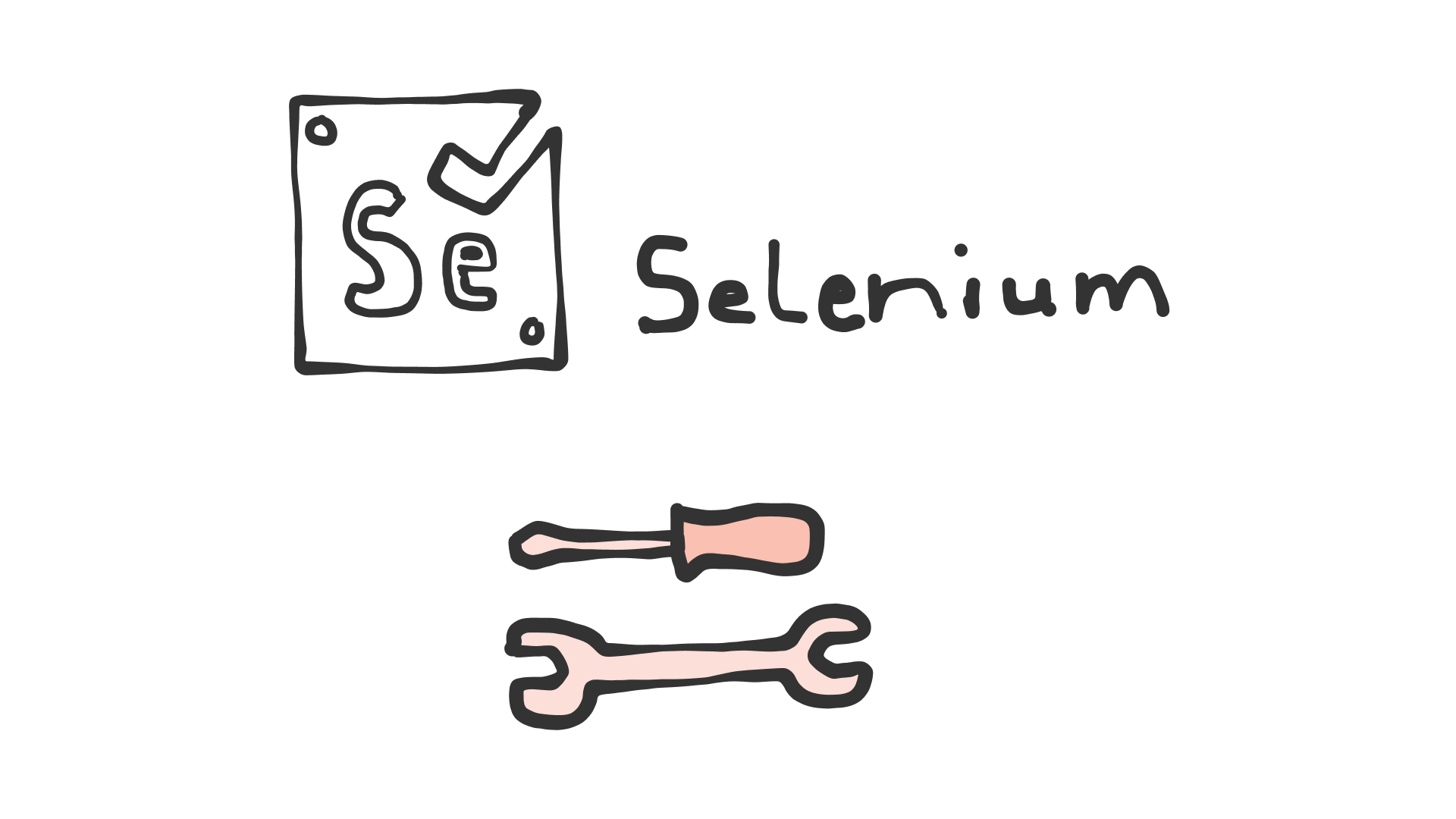 Selenium logo with a screwdriver and a monkey wrench below it.